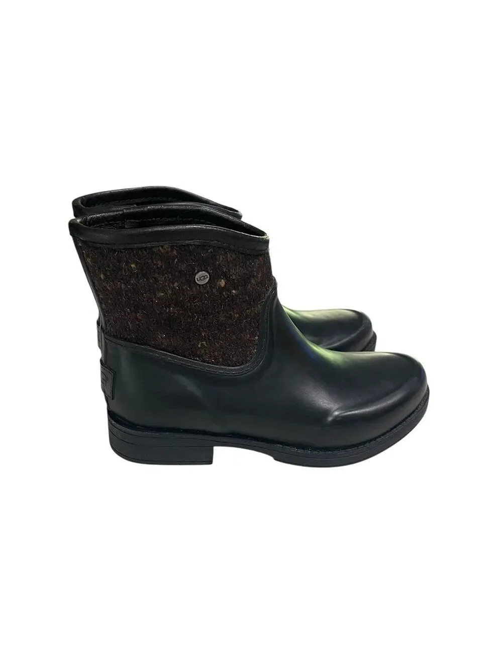 UGG Women’s Paxton Rubber Textile Waterproof Rain Boots SZ 6 Black
